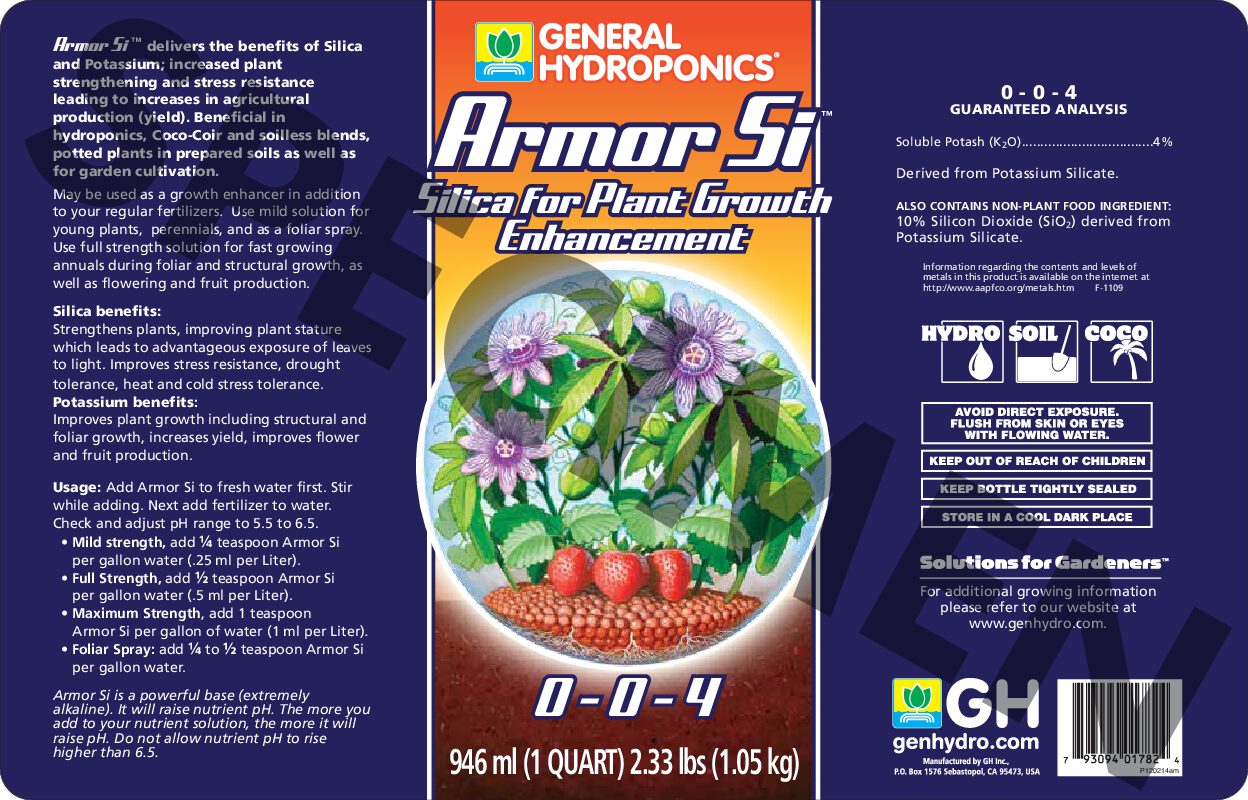 Armor Si™ Product Label