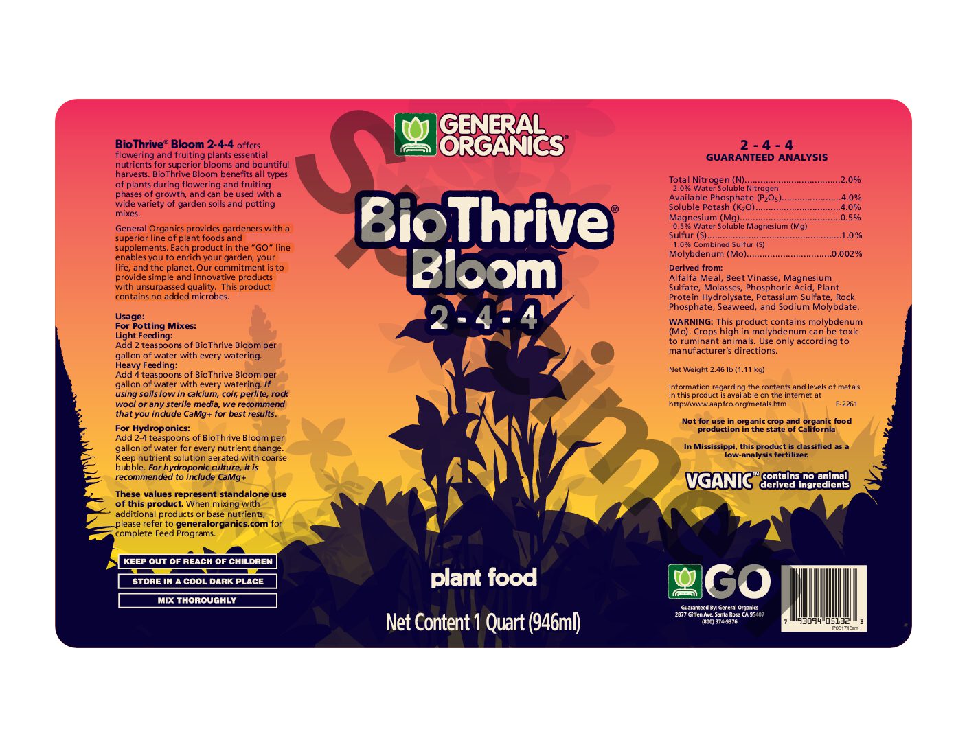 BioThrive® Bloom Product Label