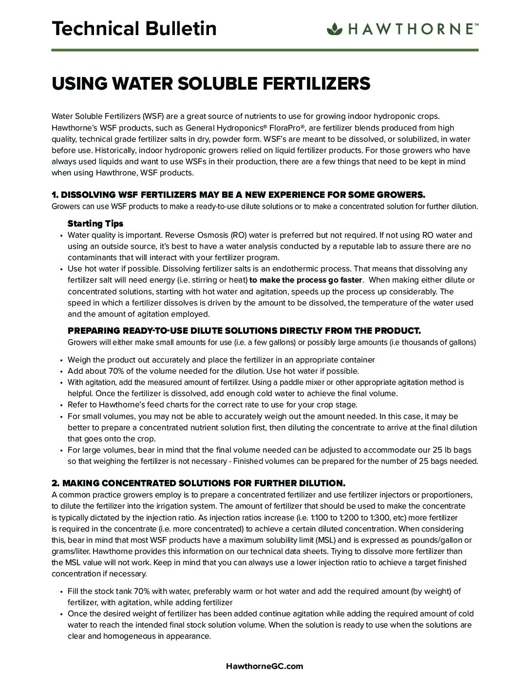 Guide to Using Water Soluble Fertilizers