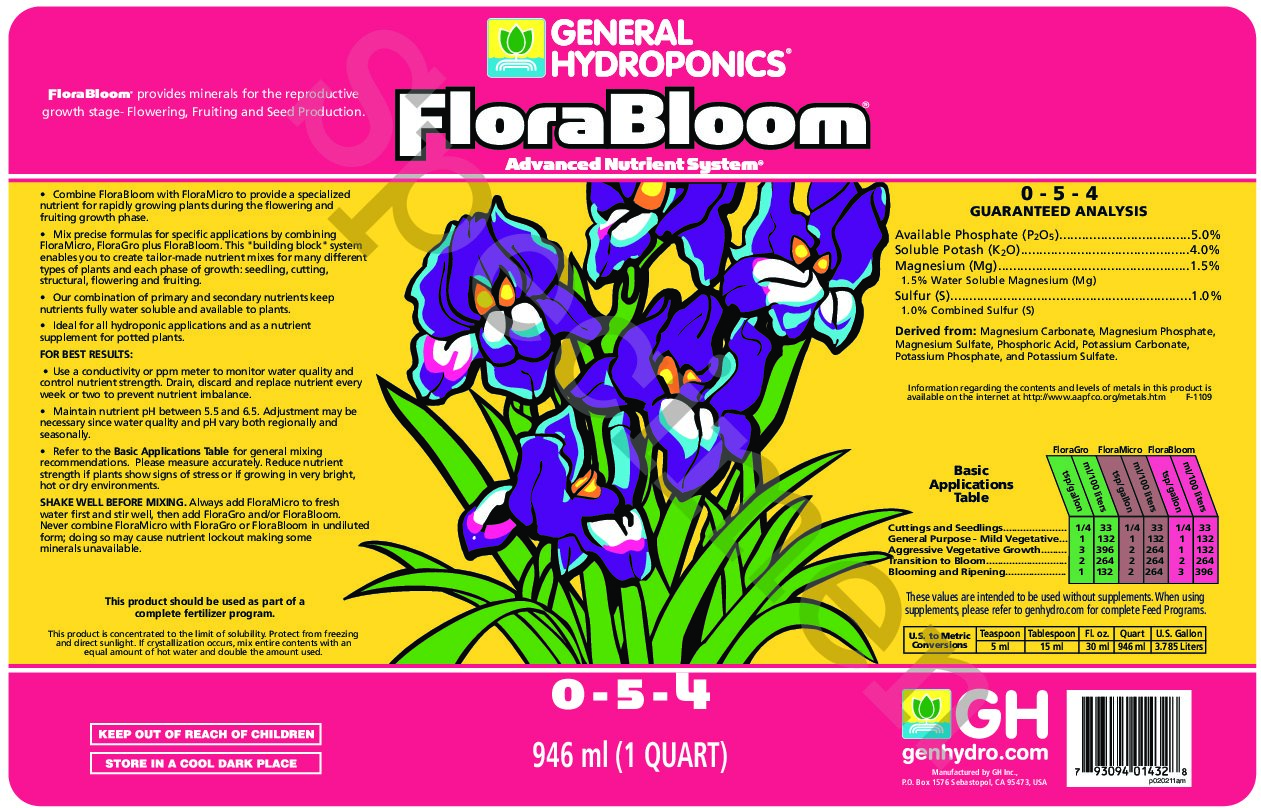 FloraBloom® Product Label